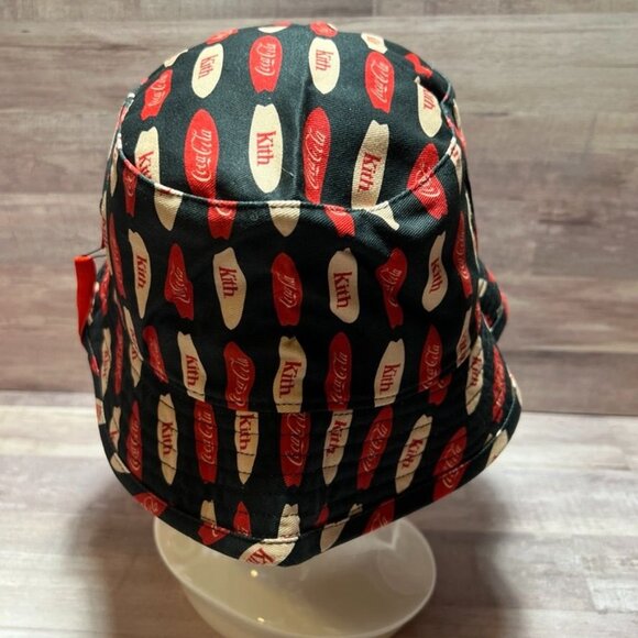 Kith x Coca-Cola Collaboration Bucket Hat Red & Black Pattern With Logo Design - Picture 5 of 11